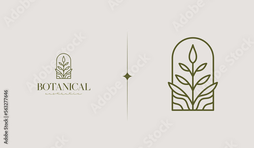 Botanical Plant Logo Template. Universal creative premium symbol. Vector illustration. Creative Minimal design template. Symbol for Corporate Business Identity © Guna Studio