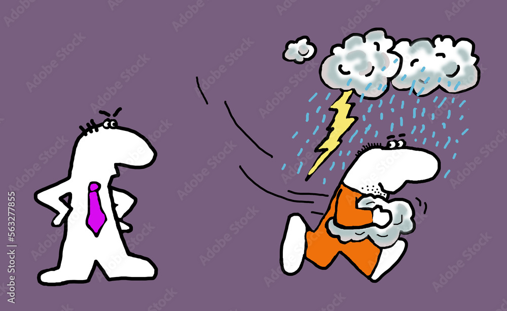 cartoon stealing someone's thunder