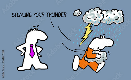 Obraz na płótnie Idiom: Steal someone's thunder illustration w salonie