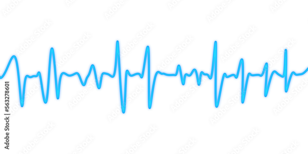 Blue Life Line. Heart Beat Graph. Cardiogram