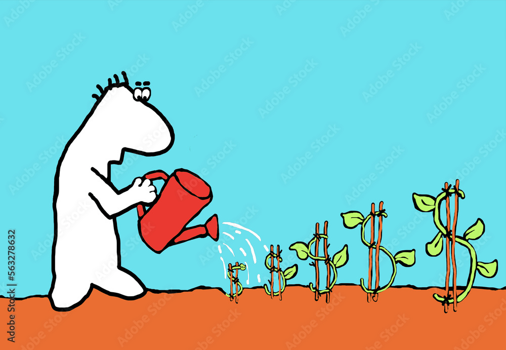 Organic Growth - office idioms and jargon illustration