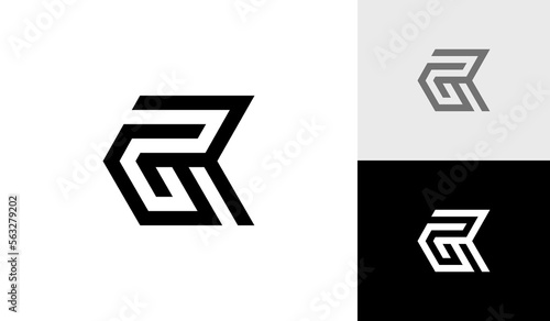 Letter RG or GR initial monogram logo design vector