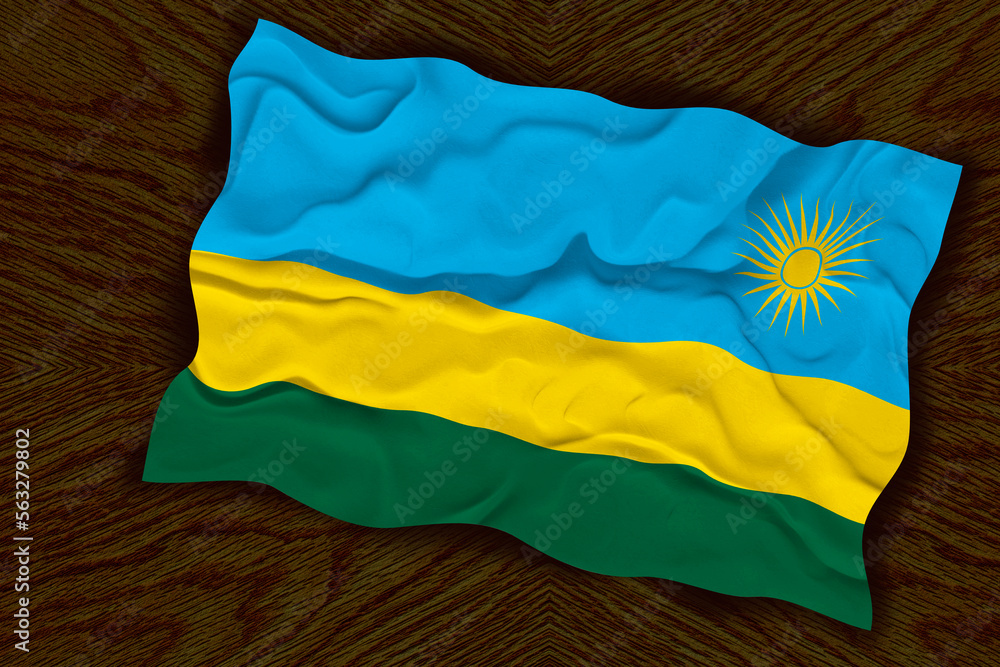 Obraz premium National flag of Rwanda. Background with flag of Rwanda.