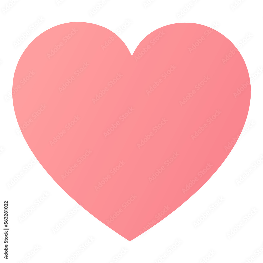 Valentine's Day symbol pink heart on a white background