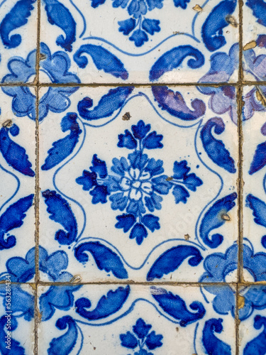 Traditional ornate portuguese decorative tiles azulejos