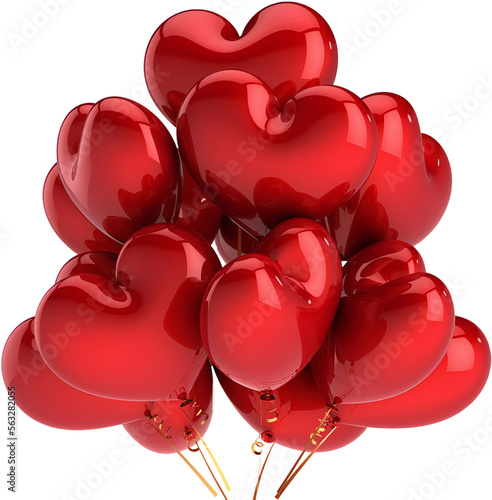 Fototapete heart shaped balloons