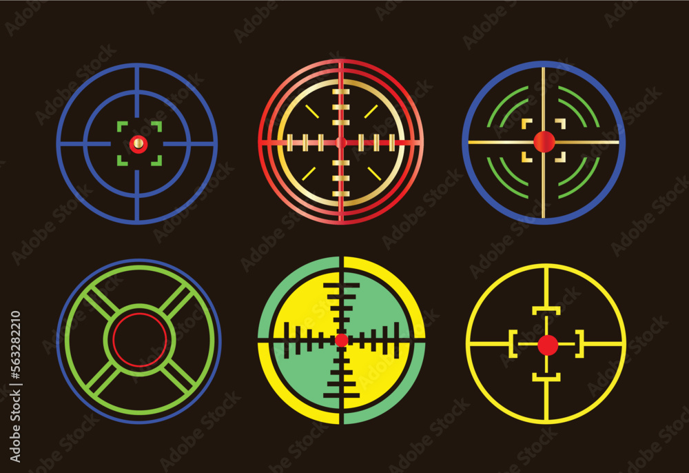 Crosshair Vector, Reticle, Target, Gun target, Crosshair target Vector Stock Vector Adobe Stock