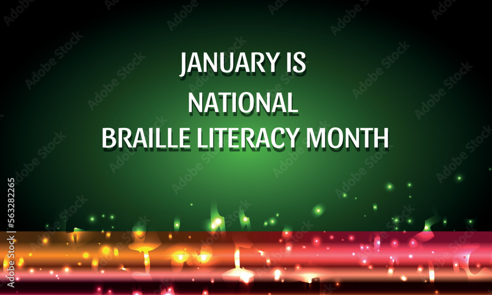 National Braille Literacy Month. Design suitable for greeting card poster and banner