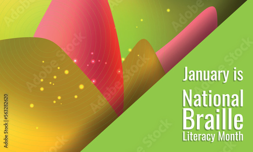 National Braille Literacy Month. Design suitable for greeting card poster and banner