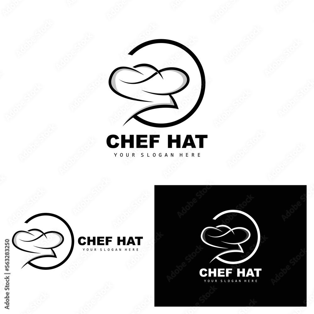 Chef Hat Logo, Restaurant Chef Vector, Design For Restaurant, Catering, Deli, Bakery Chef Hat Logo, Restaurant Chef Vector, Design For Restaurant, Catering, Deli, Bakery