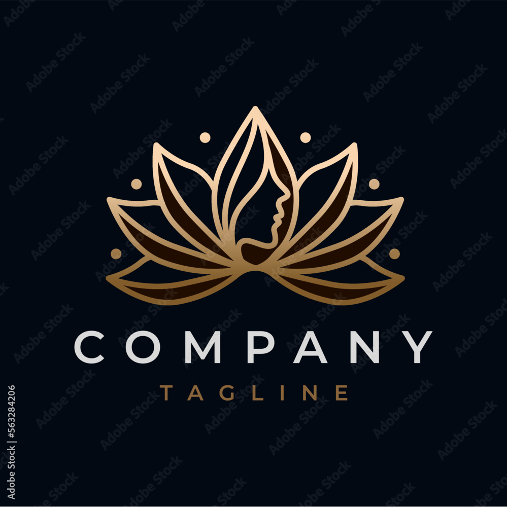 lotus flower beauty woman face logo design lotus flower beauty woman face logo design