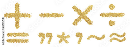 Obraz na płótnie Gold + - x ÷ = ' 