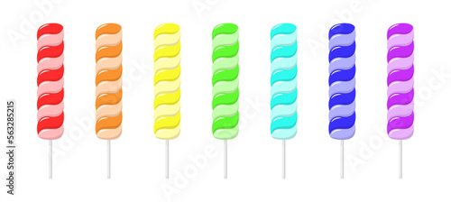 Set of vector lollipops isolated on white background