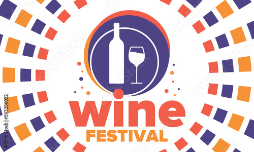 Wine Festival. For wine lovers. Wine tasting. Event for professionals in the wine industry. Winery, restaurants and bars. Trainings and master class for sommelier. Wineglass. Vector illustration