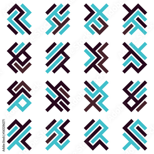 Asemic Glyph writing hieroglyph imitation abstract illustration