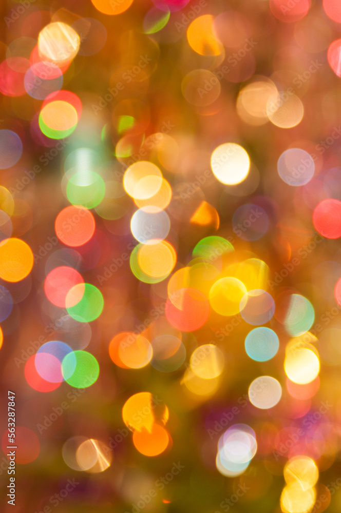 colorful twinkling lights bokeh light background. Defocused