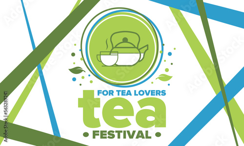 Tea Festival. For tea lovers. Event for professionals in the tea industry. Tea ceremony. Delicious leaf tea. Cafes and restaurants. Trainings for baristas from staff schools. Creative Illustration