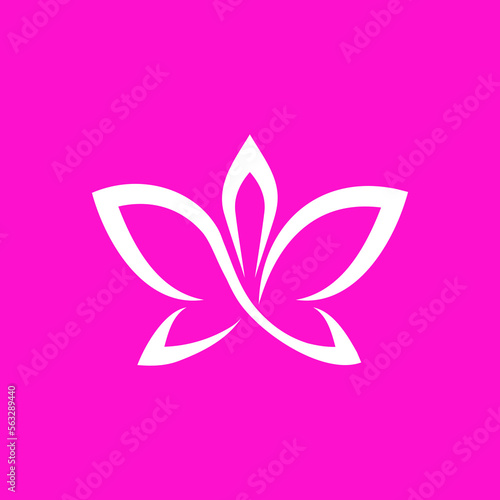 Butterfly and Lotus combination logo for beauty salon and business. beauty logo design template