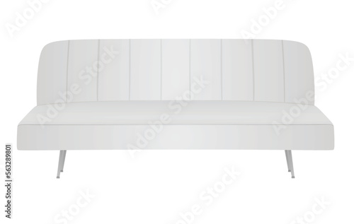 White sofa bed. vector illustration 