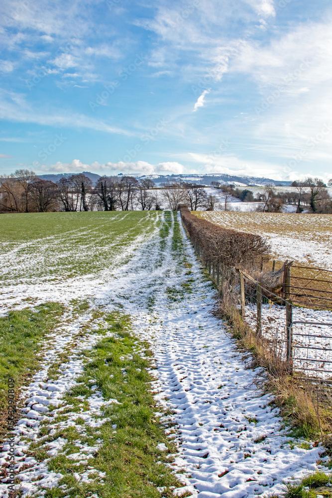 Winter landscape in Wales.
