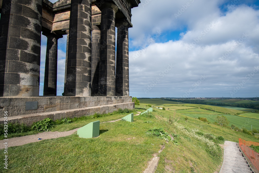 Penshaw Monument: built between 1844 and 1845 to commemorate John Lambton, 1st Earl of Durham. Near Sunderland in north east England, UK