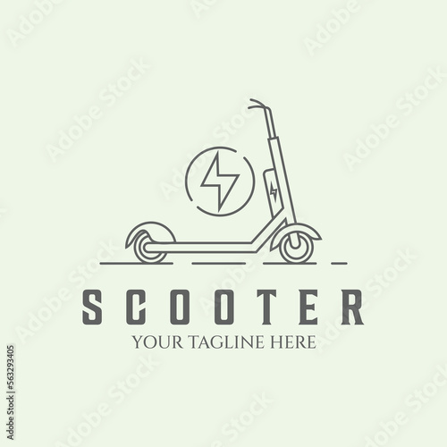 scooter logo line art minimalist design illustration for transportation