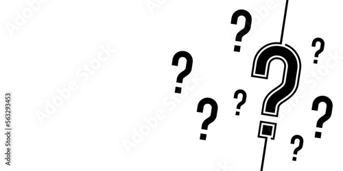 Question mark illustration. FAQ button. To ask questions. Ask for help. Flat design on white background for social media. Vector EPS 10