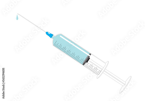 Hypodermic syringe disposable syringe medicine Vector illustration isolated on white background