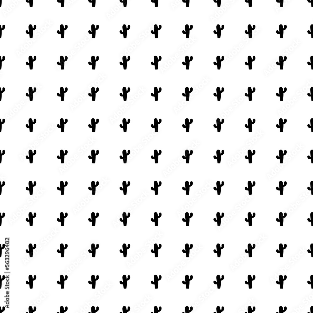 Square seamless background pattern from black cactus symbols. The pattern is evenly filled. Vector illustration on white background Square seamless background pattern from black cactus symbols. The pattern is evenly filled. Vector illustration on white background