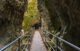 The Rio Sass di Fondo canyon in Non Valley, Trentino Alto Adige: a scenic excursion among narrow rock walls and fascinating light effects - Fondo, northern Italy .