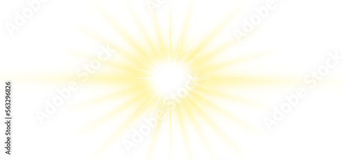 shining sun light effect transparent isolated
