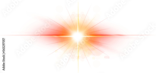 Solar flare with rays and glare