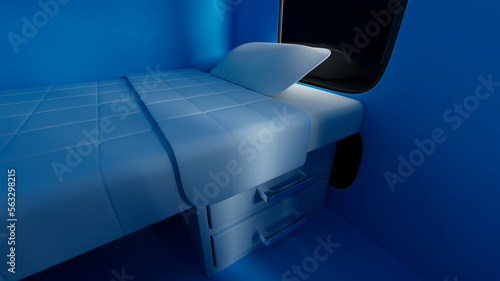 3D render of the interior of Kenworth 900W