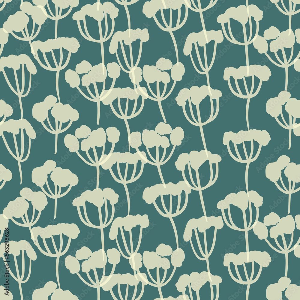 Seamless floral pattern based on traditional folk art ornaments. Colorful small flowers on color background. Doodle vector illustration. Simple minimalistic pattern. Design for fabric, textile Seamless floral pattern based on traditional folk art ornaments. Colorful small flowers on color background. Doodle vector illustration. Simple minimalistic pattern. Design for fabric, textile