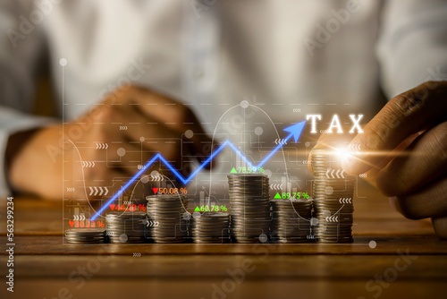 Bilde på lerret Concept of tax deduction planning, expenses, accounting, VAT, income tax, foreign tax filing in the country