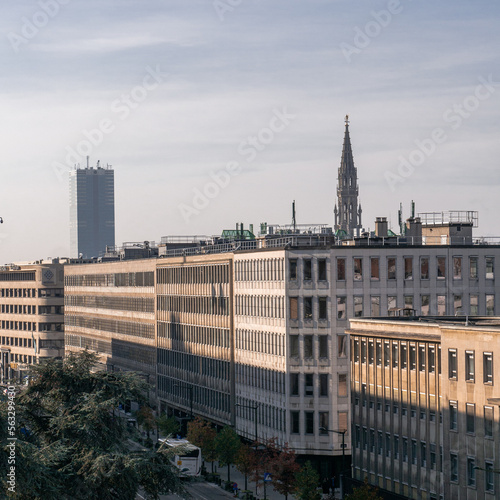 Boulevard Pachéco, Boulevard de Berlaimont et l'hôtel de ville de Bruxelles vue depuis la Panorama Congrès-Bruxelles, photo