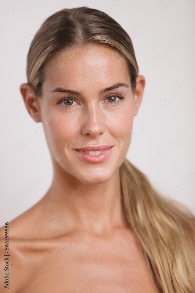 portrait of beautiful woman looking at camera without makeup portrait of beautiful woman looking at camera without makeup
