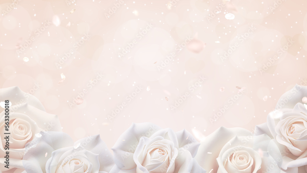 Fototapeta premium background with roses and pearls