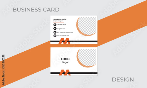 Modern luxury and elegant business card design .Flat design vector abstract Creative and Clean Business Card Template.  