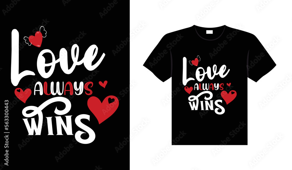 Fototapeta premium Valentine typography cute wedding lettering t-shirt design