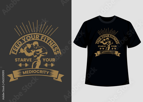 Gym print editable t shirt design template 