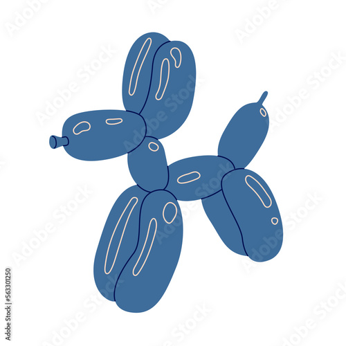 Blue dog balloon animal. Vector Illustration flat isolated  