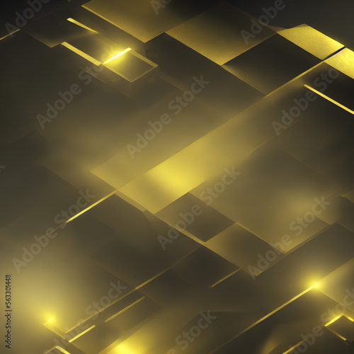 Gold geometrical elements background. Generative AI
