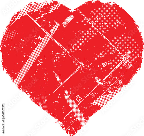 Glitch distorted heart shape . Minimal art design . Noise destroyed heart logo . Trendy defect error shapes . Glitched frame .Broken effect . Grunge texture . Distress effect .vector