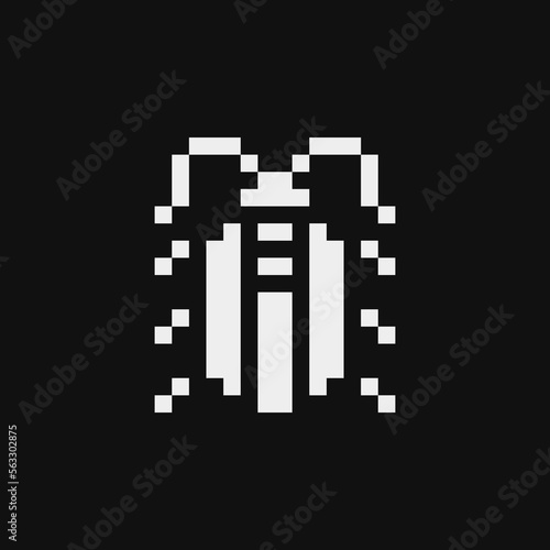 Cockroach emoji, Beetle pixel art bug insect pest icon, bug isolated vector illustration. Element design for stickers, embroidery, mobile app. Video game sprite. Insect repellent logo.