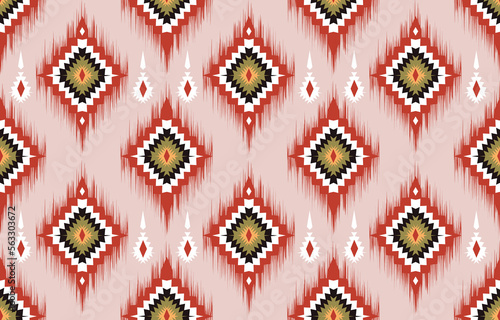 Ethnic seamless pattern. Vector geometric Tribal African Indian traditional embroidery background.Bohemian fashion. Ikat fabric carpet batik ornament chevron textile decoration wallpaper boho style.