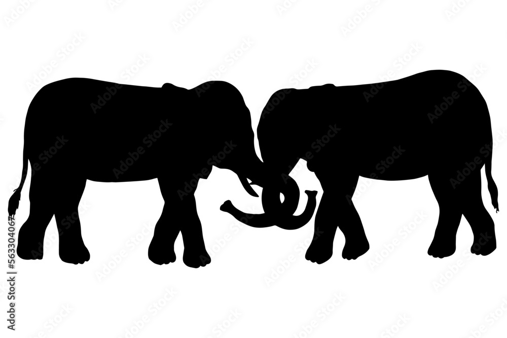 Obraz premium Two elephants. Vector stock illustration eps10.