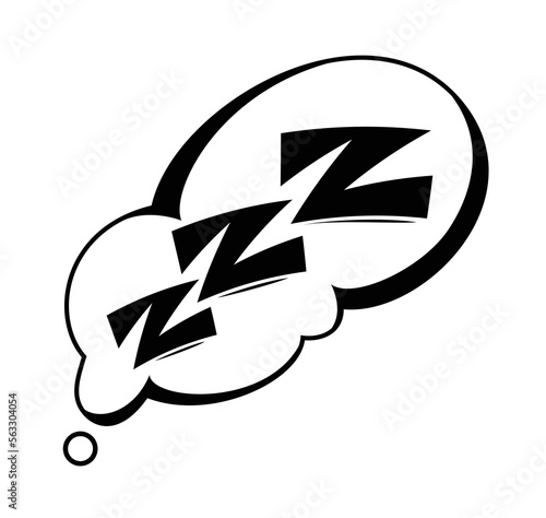 Speech bubble with ZZZ. Sleep flat icon