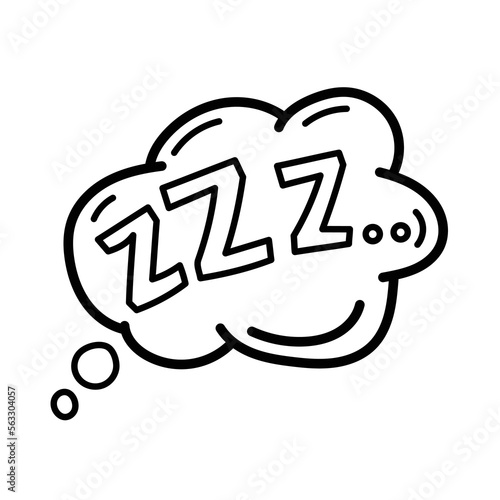 Speech bubble with ZZZ. Sleep flat icon