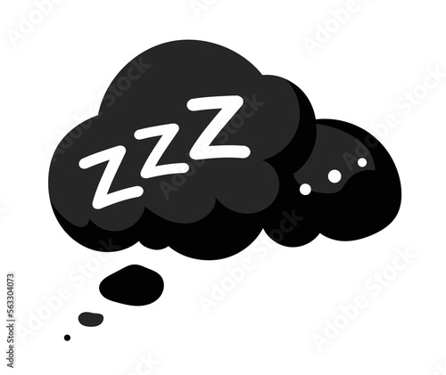Speech bubble with ZZZ. Sleep flat icon
